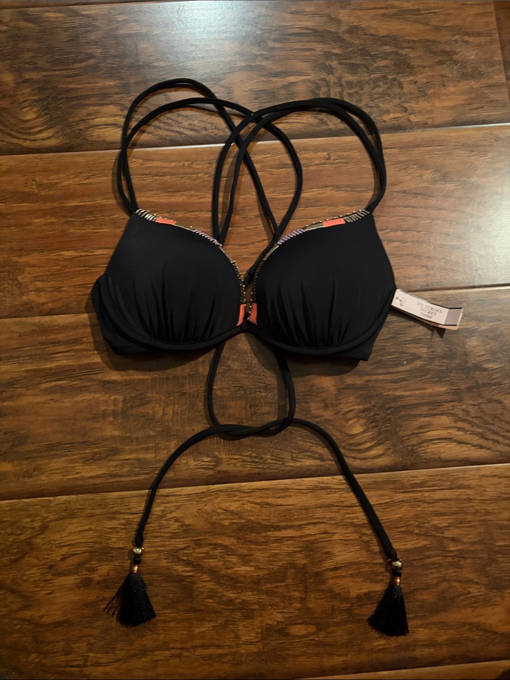 Victoria Secret Swim - The Gorgeous gold beaded bathing suit top beaded tassels